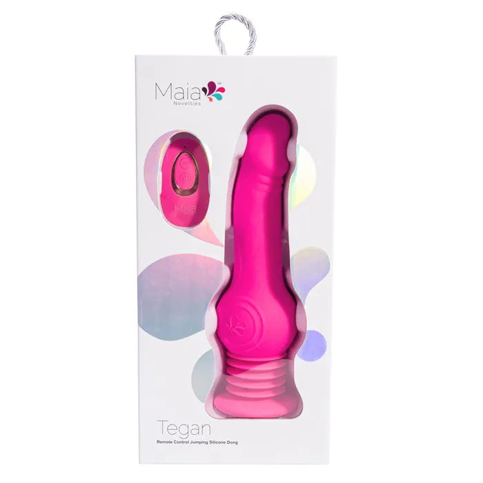 Maia TEGAN USB Rechargeable Jumping Vibrating Dong With Remote 23.6cm Pink Maia Toys