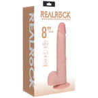 Shots Toys REALROCK Vibrating & Rotating Cock With Balls USB Rechargeable Vibrating & Rotating Dong 8 Inch Shots Toys
