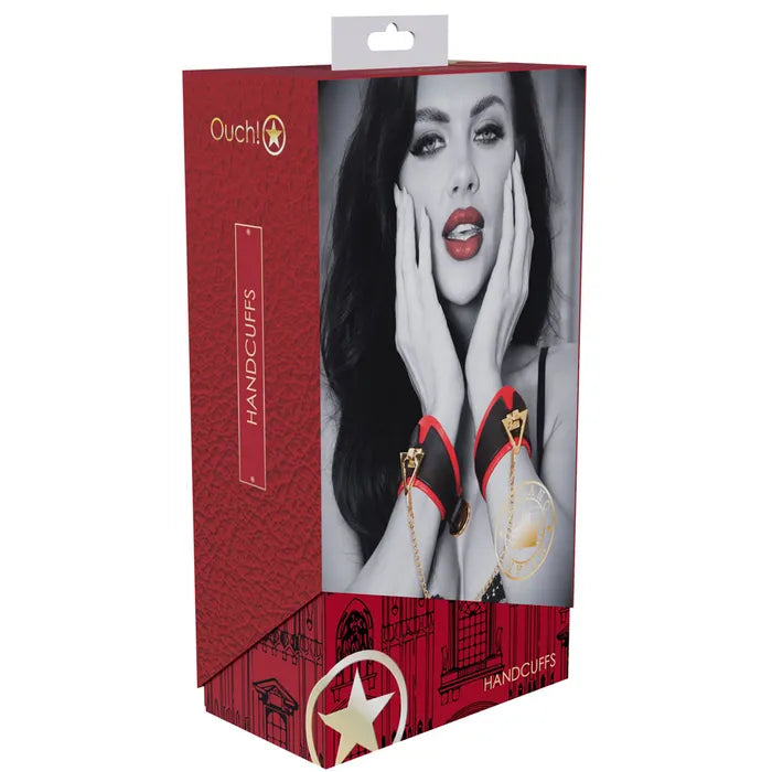 OUCH! Milan Collection Handcuffs Restraints Black / Red Shots Toys