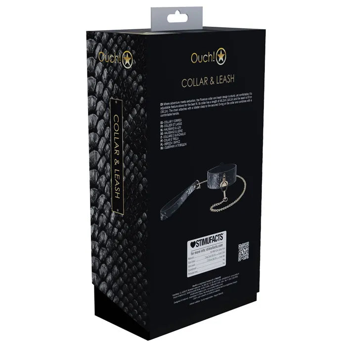OUCH! Florence Collection Collar with Leash Restraint Black Shots Toys