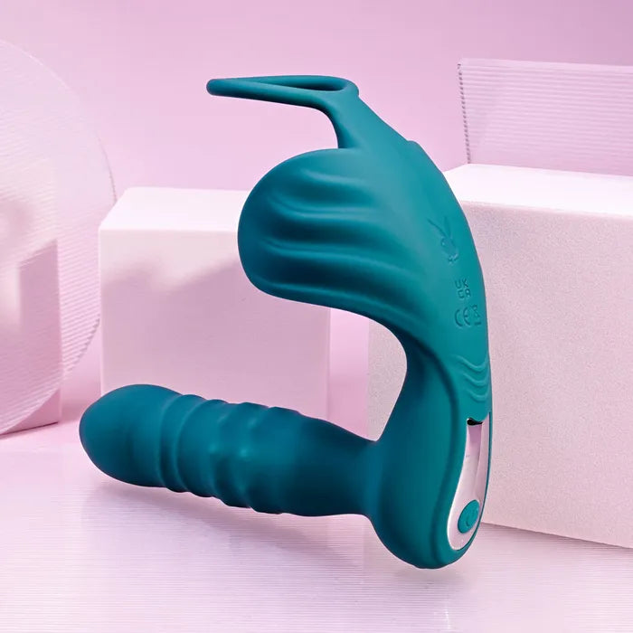 Playboy Pleasure BRING IT ON USB Rechargeable Thrusting Anal Plug With Cock Ring Playboy Pleasure