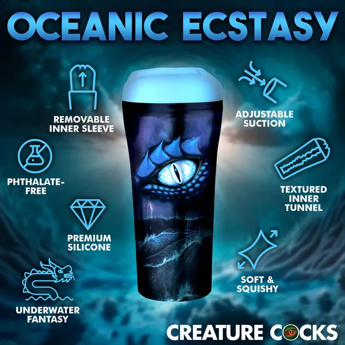 XR Brands Creature Cocks Pussidon Sea Monster Fantasy Stroker Blue XR Brands