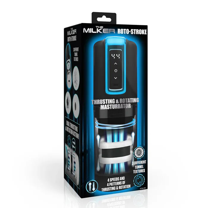 XR Brands LoveBotz The Milker Roto-Stroke USB Rechargeable Thrusting & Rotating Male Masturbator XR Brands