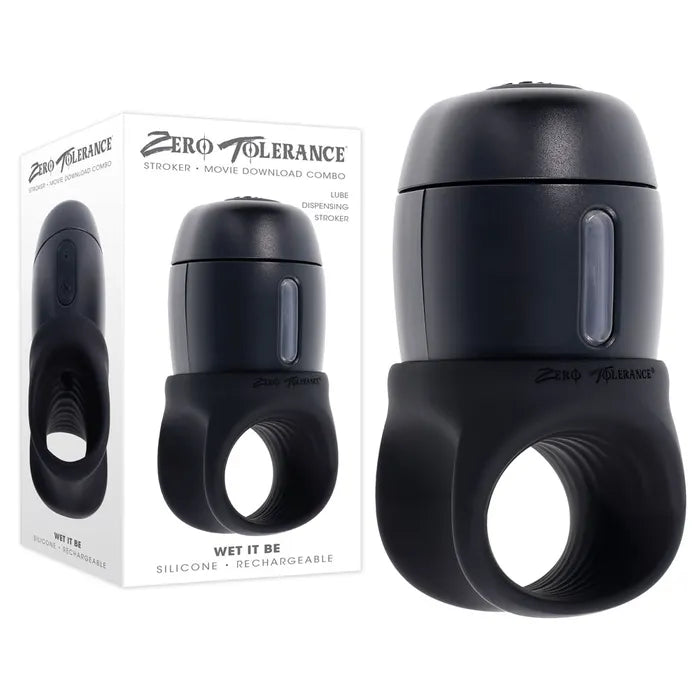 Zero Tolerance WET IT BE USB Rechargeable Vibrating & Self Lubricating Stroker Black