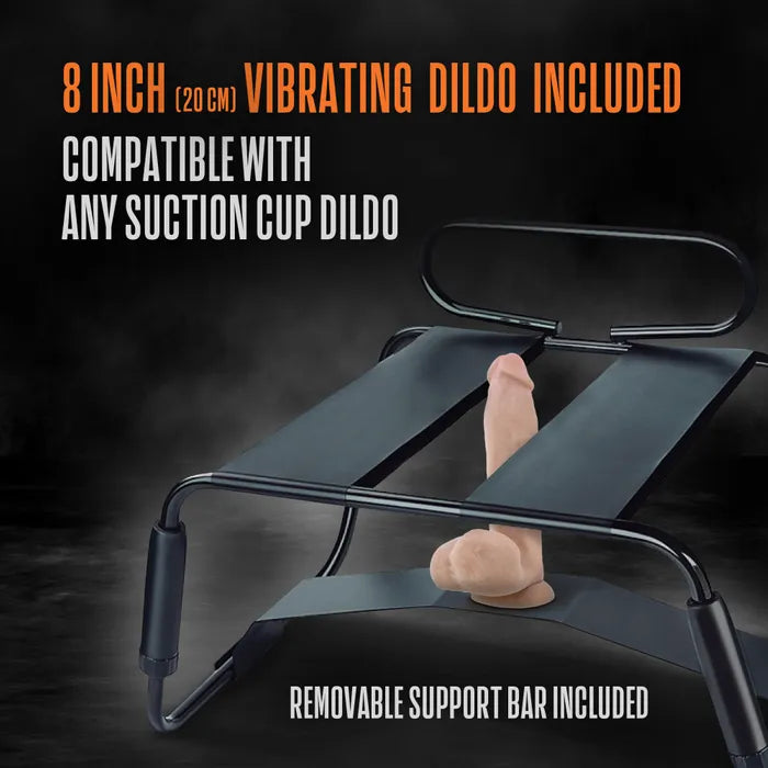 Temptasia Surrender Sex Chair Sex Stool With Vibrating Dildo Black Blush Novelties
