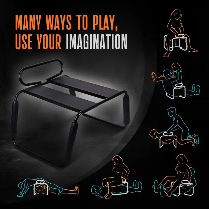 Temptasia Surrender Sex Chair Sex Stool With Vibrating Dildo Black Blush Novelties