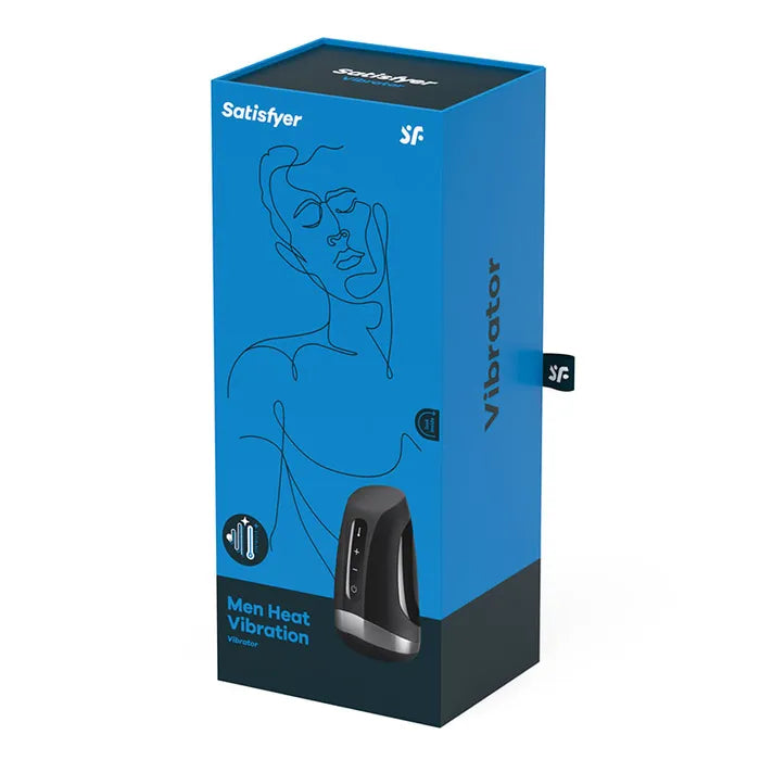 Satisfyer Men Heat Vibration USB Rechargeable Masturbator Black Satisfyer Main image