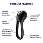 Satisfyer Majestic Duo USB Rechargeable Cock Ring Black Satisfyer