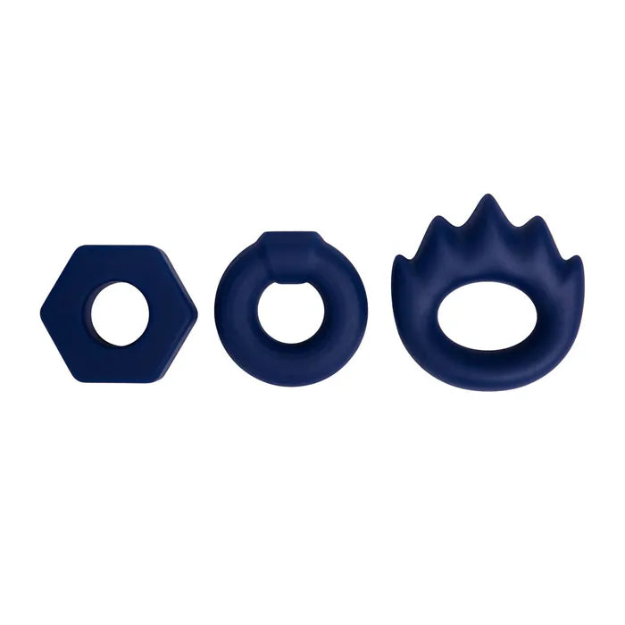 Maia LONZO Silicone Cock Rings Set of 3 Blue Secondary image