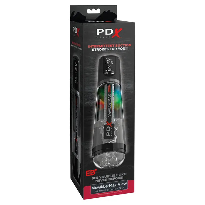 Pipedream PDX Elite ViewTube MAX View USB Rechargeable Suction Auto Stroker Clear Secondary image