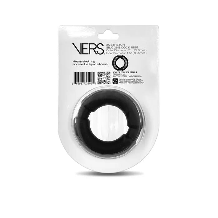 C1 Releasing VERS Liquid Silicone Weighted Cock Ring With Steel Core C1 Releasing