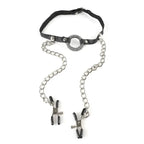 Pipedream Fetish Fantasy Series O Ring Gag With Nipple Clamps Body Restraints Pipedream
