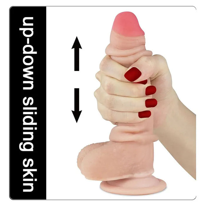 Lovetoy Sliding Skin Dual Layer Dong With Flexible Skin Flesh Lovetoy