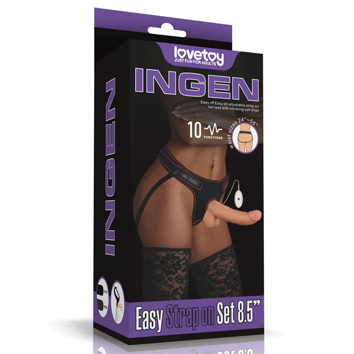 Ingen Vibrating Easy Strap-On Set - Flesh 17.8 cm (7'') Vibrating Strap-On Lovetoy