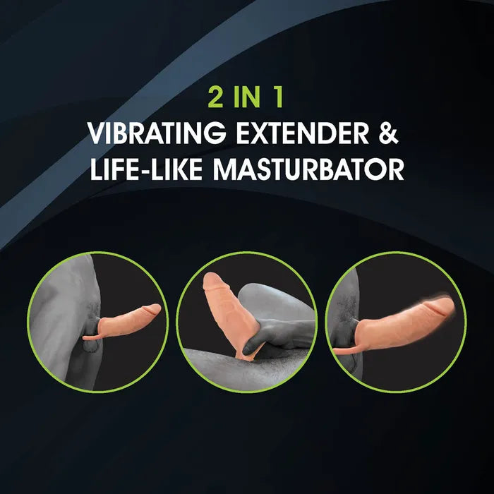 Excellent Power Extendor Vibrating Penis Extender & Stroker 2 Inch Flesh Excellent Power
