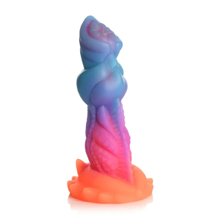 XR Brands Creature Cocks Aqua Cock Glow In Dark Fantasy Dildo 19.3cm Multi Coloured XR Brands