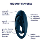 Satisfyer Glorious Duo USB Rechargeable Cock & Balls Ring Dark Blue Satisfyer