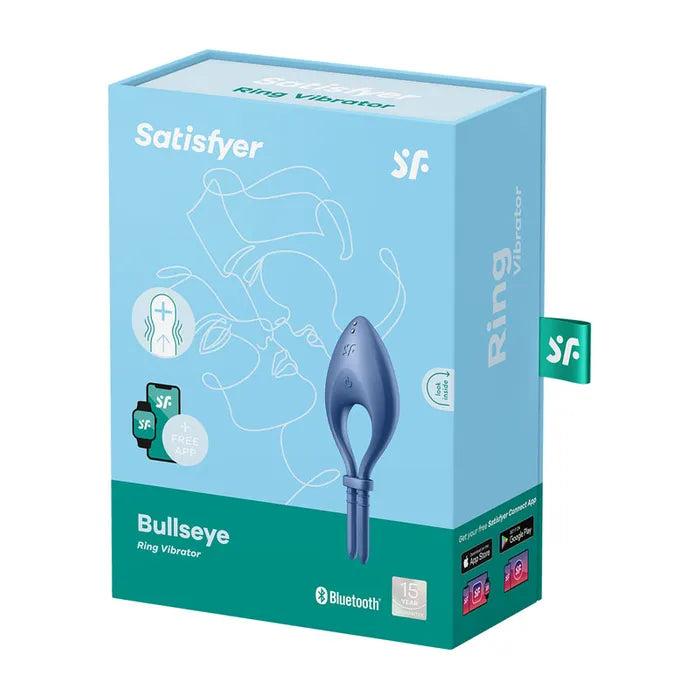Satisfyer Bullseye Vibrating Adjustable Lasso Cock Ring Blue Satisfyer