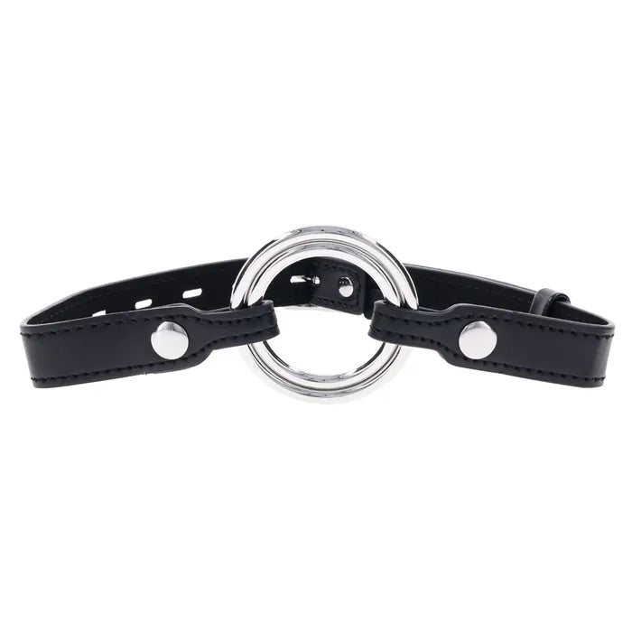 EDGE Interchangeable Ring Gag Mouth Gag Restraint With 2 Interchangeable Pieces Black Sportsheets