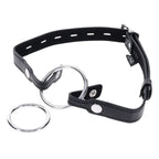 EDGE Interchangeable Ring Gag Mouth Gag Restraint With 2 Interchangeable Pieces Black Sportsheets