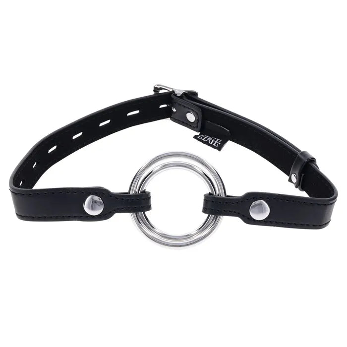 EDGE Interchangeable Ring Gag Mouth Gag Restraint With 2 Interchangeable Pieces Black Sportsheets
