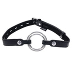 EDGE Interchangeable Ring Gag Mouth Gag Restraint With 2 Interchangeable Pieces Black Sportsheets