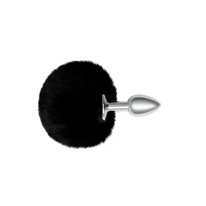 WhipSmart Furry Tales Metal Butt Plug With Black Bunny Tail WhipSmart