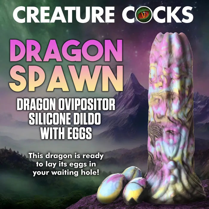 XR Brands Creature Cocks Dragon Spawn Ovipositor Fantasy Dildo 18.5cm Multi Coloured XR Brands