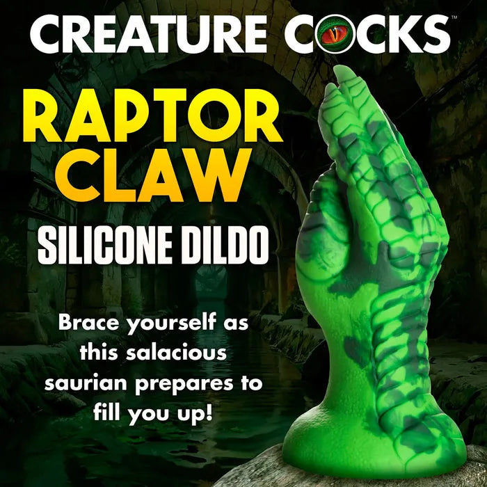 XR Brands Creature Cocks Raptor Claw Fisting Fantasy Silicone Dildo 21.8cm Green XR Brands