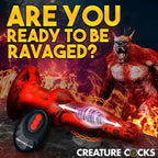 XR Brands Creature Cocks Hell Wolf USB Rechargeable Thrusting Fantasy Dildo 22cm Red XR Brands