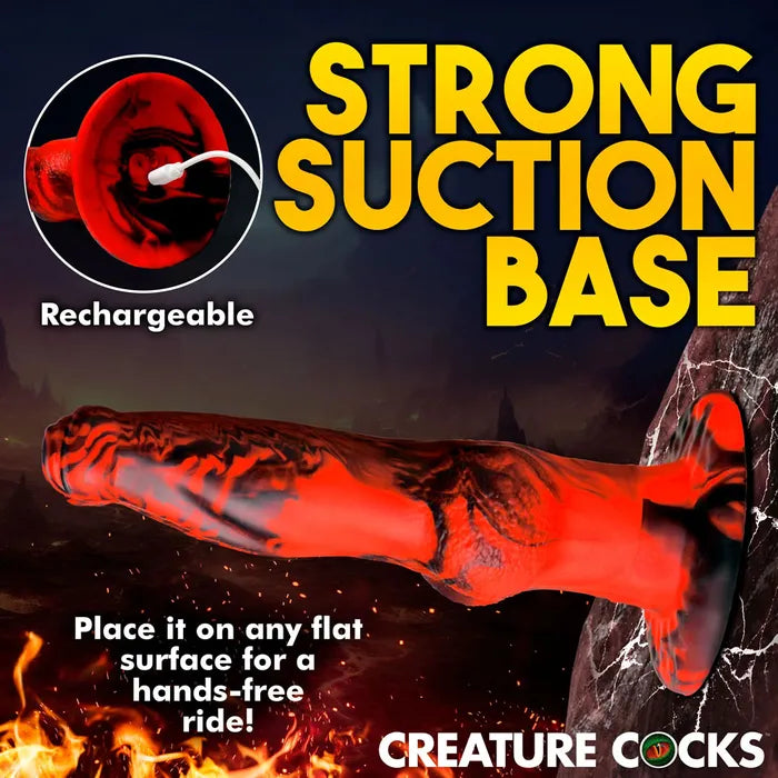 XR Brands Creature Cocks Hell Wolf USB Rechargeable Thrusting Fantasy Dildo 22cm Red XR Brands