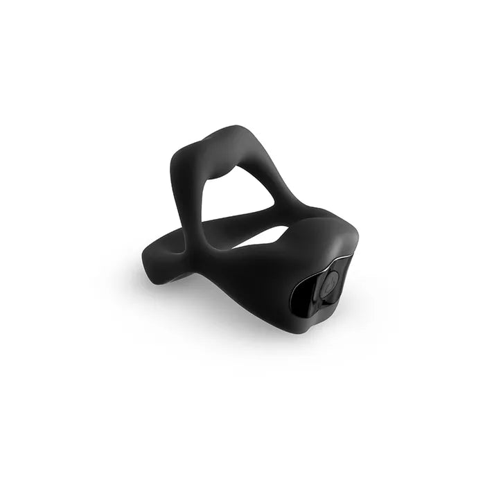 NS Novelties Techno Strobe USB Rechargeable Vibrating Cock Ring With App Control Black NS Novelties