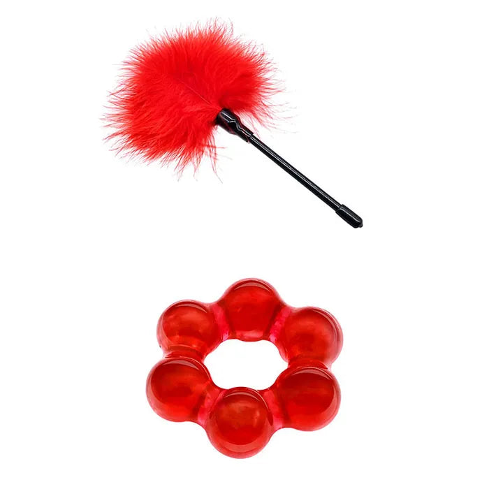 Adam & Eve SENSUAL SCARLET NIGHTS Couples Bondage Kit Set of 10 Pieces Black / Red Adam & Eve