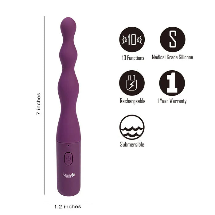 Maia DANI USB Rechargeable Beaded Vibrator 17.8cm Maia Toys
