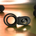 Playboy Pleasure JUST RIGHT USB Rechargeable Vibrating Cock & Balls Rings Black Playboy Pleasure