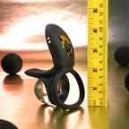 Playboy Pleasure JUST RIGHT USB Rechargeable Vibrating Cock & Balls Rings Black Playboy Pleasure