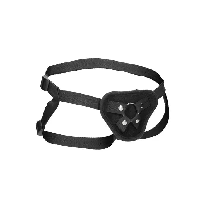 OUCH! Velvet & Velcro Adjustable Harness With O Ring Strap On Harness (No Probe Included) Black Shots Toys