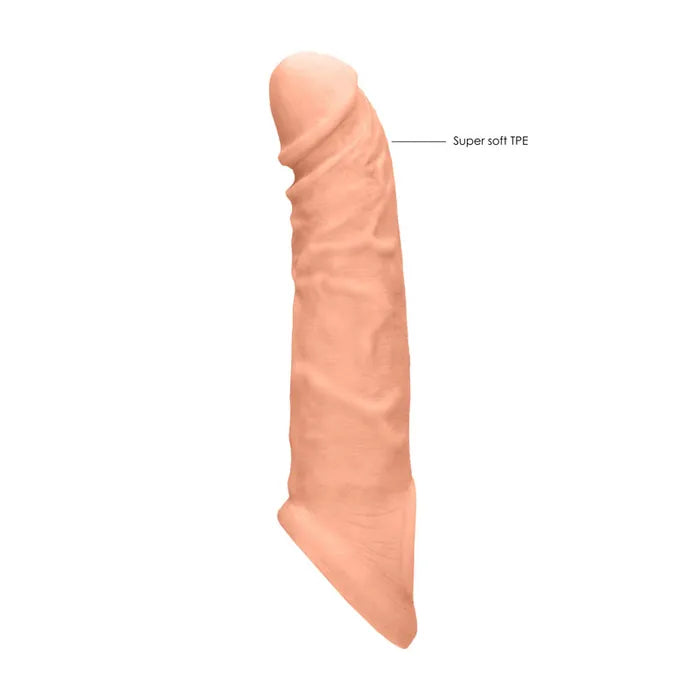 Shots Toys REALROCK Realistic Penis Extender With Rings Penis Extension Sleeve 8 Inch Shots Toys