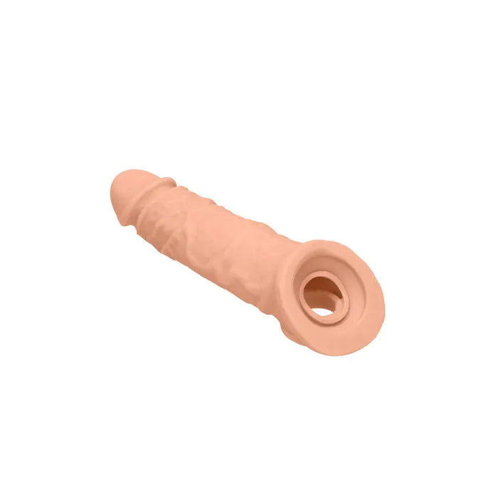 Shots Toys REALROCK Realistic Penis Extender With Rings Penis Extension Sleeve 8 Inch Shots Toys