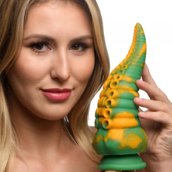 XR Brands Creature Cocks Monstropus Tentacled Monster Silicone Fantasy Dildo 21.6cm Green / Yellow XR Brands