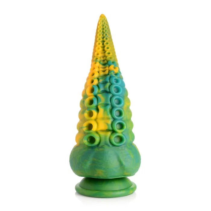 XR Brands Creature Cocks Monstropus Tentacled Monster Silicone Fantasy Dildo 21.6cm Green / Yellow XR Brands