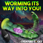 XR Brands Creature Cocks Squirmer USB Rechargeable Thrusting Fantasy Dildo 22.3cm Green XR Brands