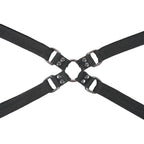 SPORTSHEETS Velvet Noir Adjustable Hog Tie & Cuff Set Black Sportsheets