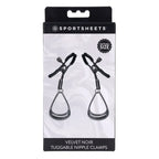 SPORTSHEETS Velvet Noir Tuggable Nipple Clamps Adjustable Nipple Restraints Sportsheets
