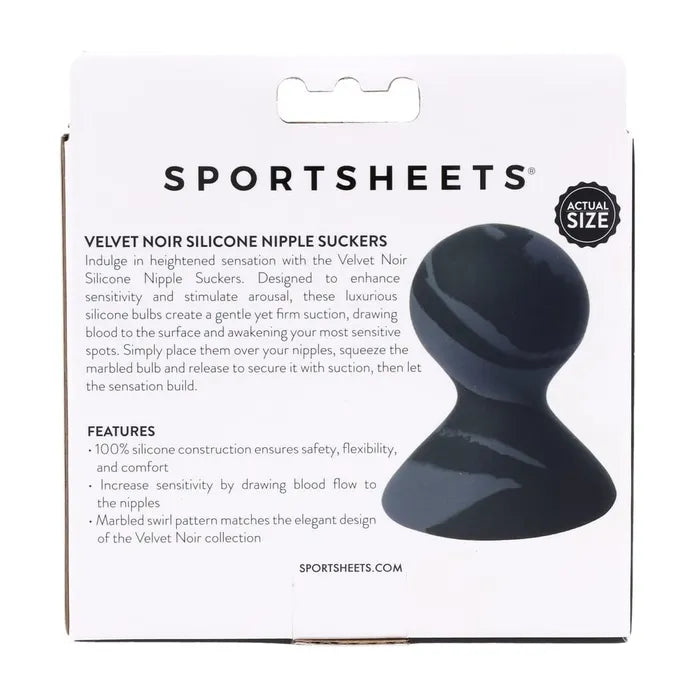 SPORTSHEETS Velvet Noir Silicone Nipple Suckers Set Of 2 Sportsheets