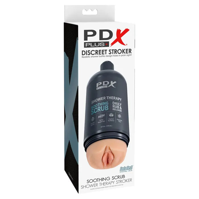 Pipedream PDX Plus Shower Therapy Soothing Scrub Discreet Vagina Stroker With Suction Base Secondary image