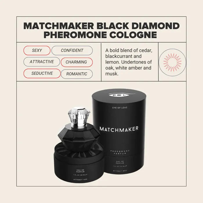 Eye of Love Matchmaker LGTBQ Pheromone Cologne For Men To Attract Men Black Diamond 30ml Spray Eye Of Love