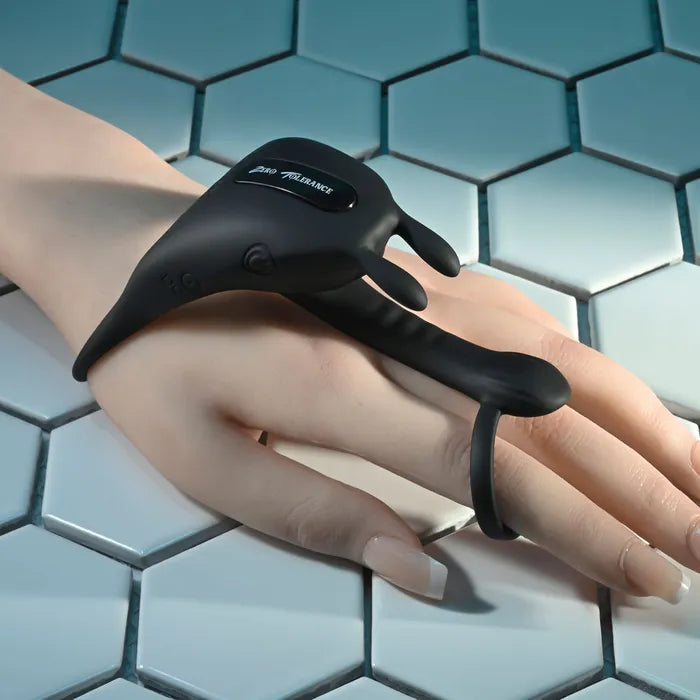 Zero Tolerance SADDLE UP USB Rechargeable Vibrating Cock & Ball Rings Black Zero Tolerance