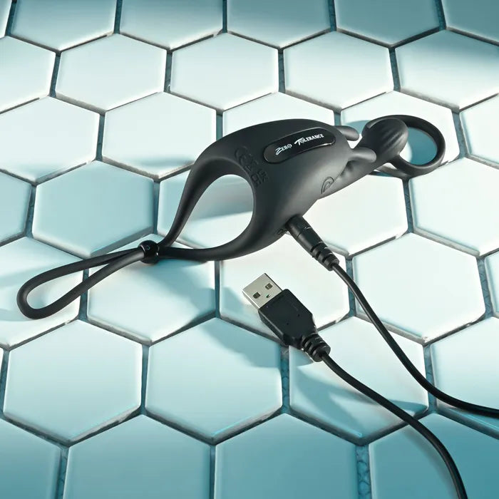 Zero Tolerance SADDLE UP USB Rechargeable Vibrating Cock & Ball Rings Black Zero Tolerance