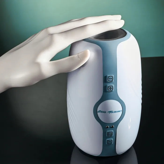 Zero Tolerance TOUCHDOWN USB Rechargeable Vibrating & Tightening Stroker 15cm White Zero Tolerance